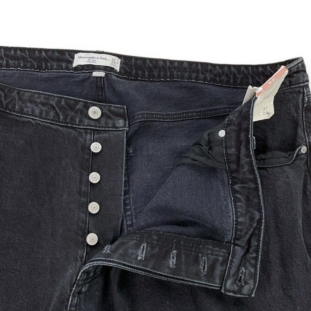 Abercrombie & Fitch Jeans Women 24W (49x30.5) Black Curve Love The Dad Plus NWT - Picture 5 of 10